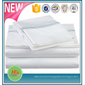 100% coton 300TC draps blancs de satin brodés